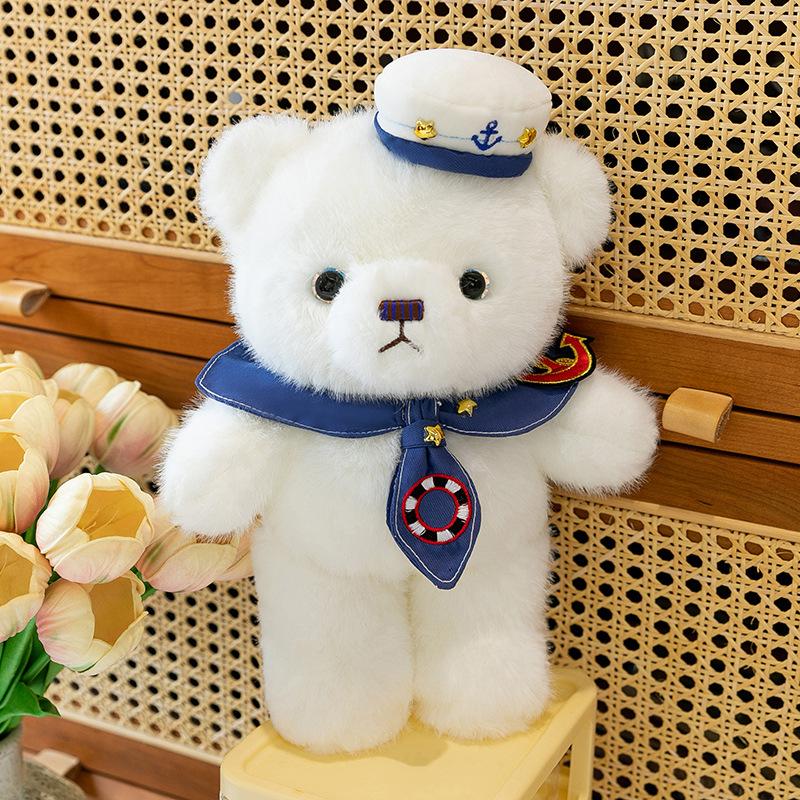 Navy Bear Plush Toy Uniform Soldier Boy Birthday Gift Activity Souvenir Office Ornament