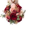 European Style Bridal Bouquet with Small Roses - Pink & White