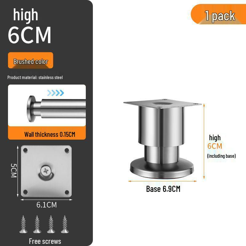 Adjustable Thickened Stainless Steel Table and Sofa Support Legs