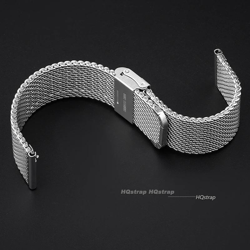 0.6mm 1.0mm Milanese Mesh Strap for DW Watch 20mm 22mm Stainless Steel Bracelet for Seiko 24mm 18mm Universal Metal Watchband