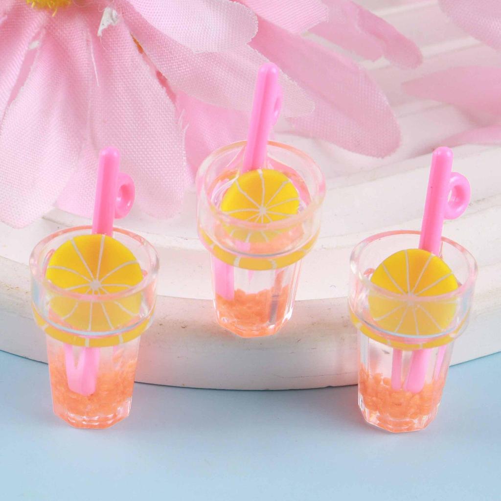 Luminous Mini Resin Drink Bottle DIY Miniature Milk Tea Cup Ornament 3D Food Toy