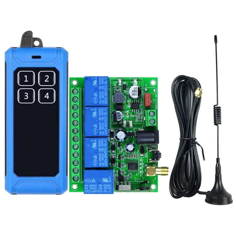 315Mhz 433Mhz DC 85V-260V Four Channel Relay Module Receiver Wireless Remote Control Switch for DC Motor DIY