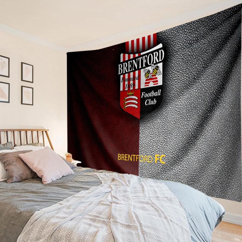 Brentford Football Club Crest Tapestry, Unique Design Tapestry, Wall Decor for Bedroom,Livingroom, Playroom,Heartwarming Fan Holiday Gifts
