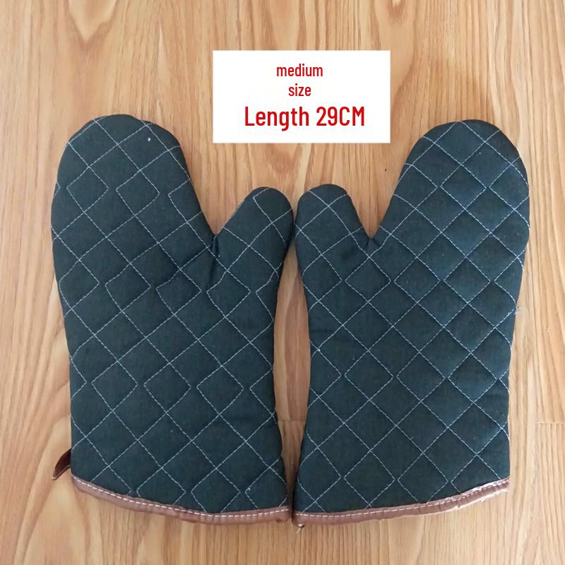 Military Green Heat-Resistant Canvas Gloves for Ovens, Microwaves, Steamers, and Baking.