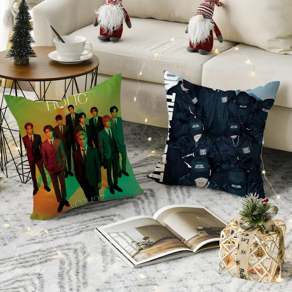 Nct 127 Cushion Cover Breathable Linen Pillow Cover Skin-Friendly Home Decor Pillowcase With Hidden Zipper