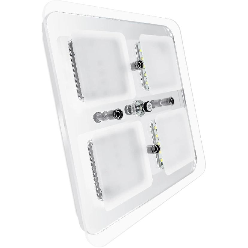 Dream lighting RV Innvendig Lys - 3,5 tommer LED Firkantet Taklampearmatur med Bryter - 12V Under Skap Lys med Krystall Linse - 6000K Hvit
