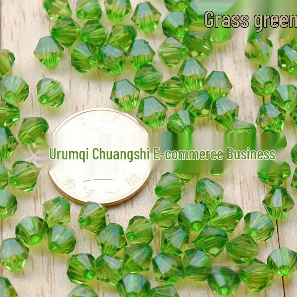 6-10mm Transparent White Double-Pointed Acrylic Beads for DIY Jewelry Crafting