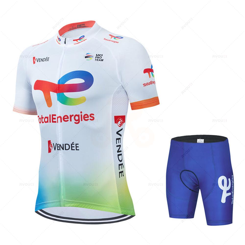 Total Energies Radtrikot Set Sommer Kurzarm Atmungsaktiv Fahrrad Herren Fahrradkleidung Maillot Ropa Ciclismo Uniform Anzug