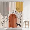 Rideau de douche imprimé style médiéval vintage Rideau de bain en tissu polyester géométrique abstrait moderne simple Décor de salle de bain
