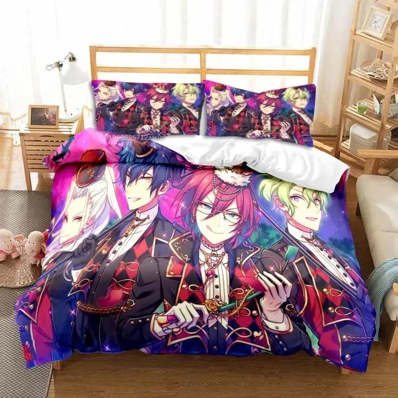 Cozy Durable Twin Double King 3D Anime Rock Band Ensemble Stars All Season 3 Piece Bed Comforter