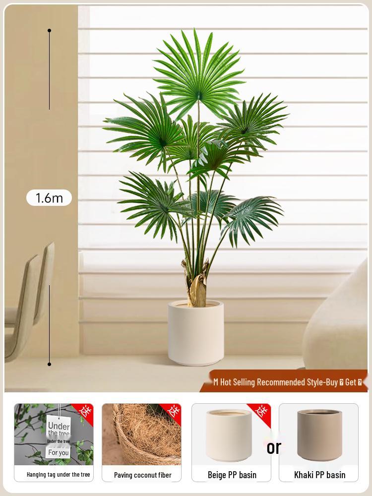 Large Luxury Faux Livistona Flower: Indoor Green Plant Floor Decoration
