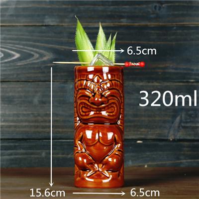 1 Piece 450ml Hawaii Tiki Mugs Cocktail Cup Beer Beverage Mug Wine Mug Ceramic Ku.Ku.Kauioo Mugs Barware