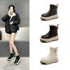 Leder-Plateau-Martinsstiefel Damen Herbst und Winter Neu Kleines Samt Britischer Retro Kurze Stiefel