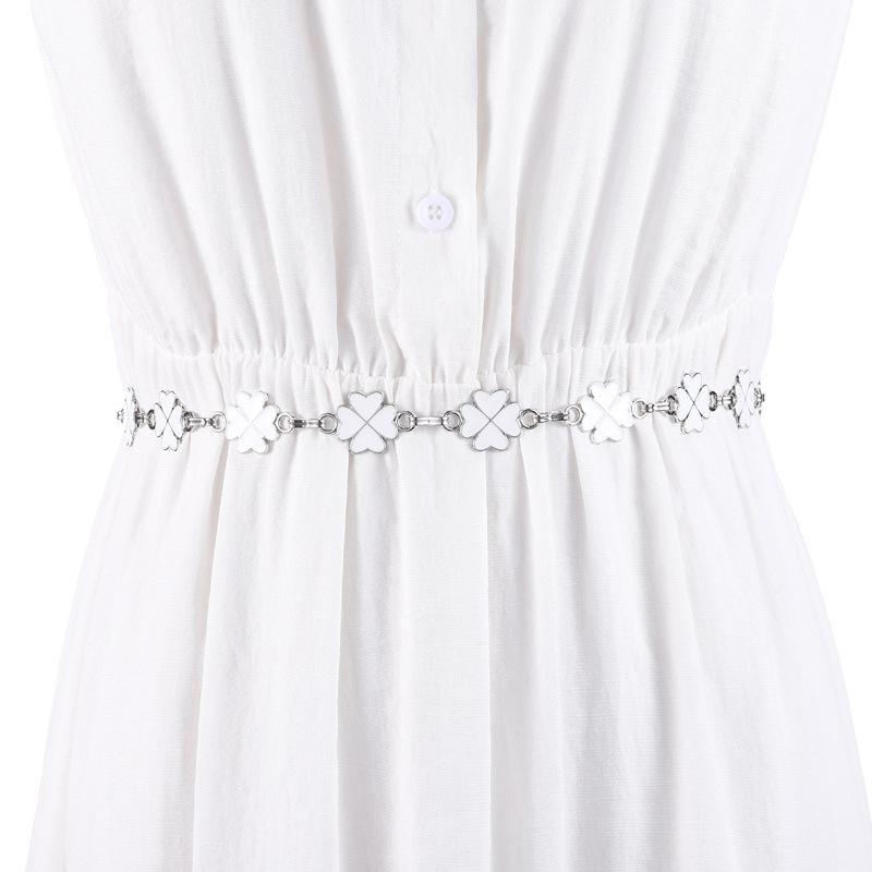 Ladies With Dress Four-Leaf Clover Hook Adjustment Chain Fine Decorative Belt Waist Metal Waist Chain