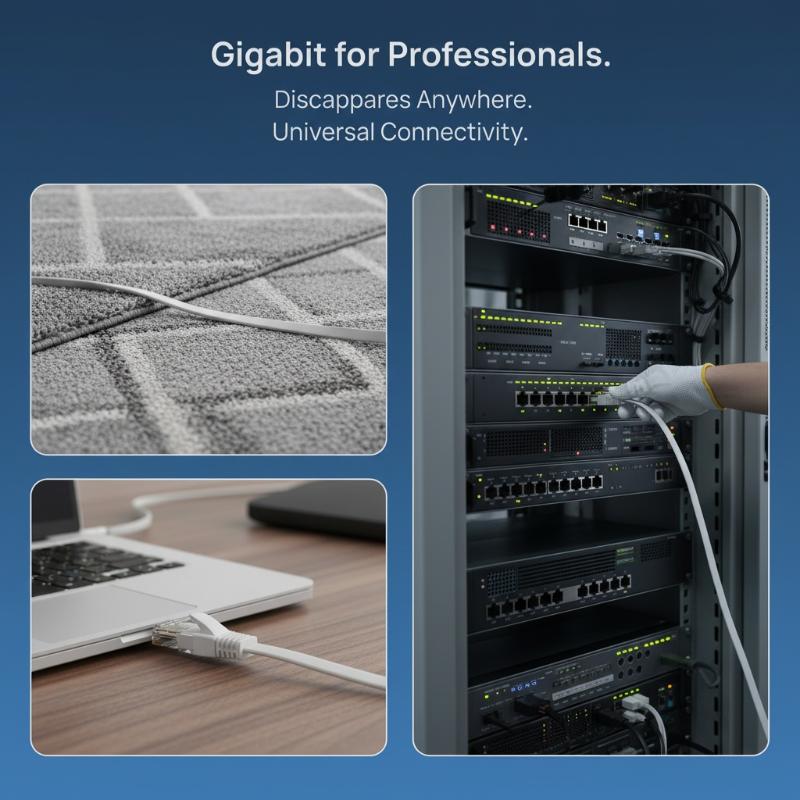 Cat6 Flat Ethernet Patch Cable 0.5M 1M 2M 5M RJ45 Computer LAN Cable for Router High Speed Data Transfer
