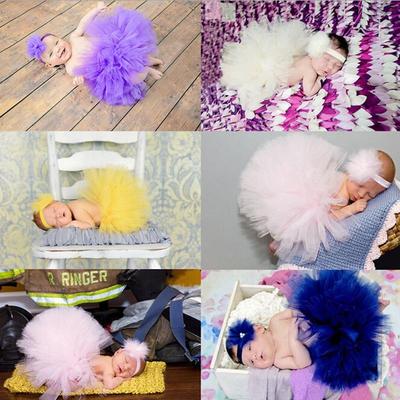 Newborn Photography Props Infant Costume Outfit Princess Baby Tutu Skirt Headband