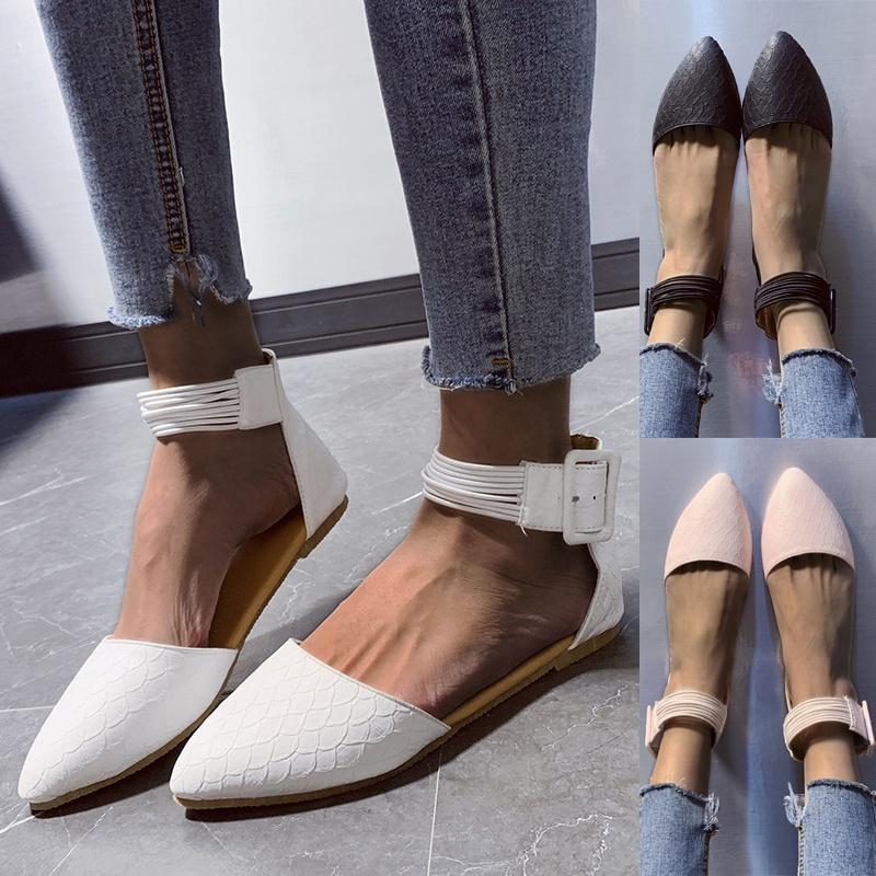 Eleganti Scarpe Basse da Donna tipo Ballerina con Pelle Sintetica Traspirante
