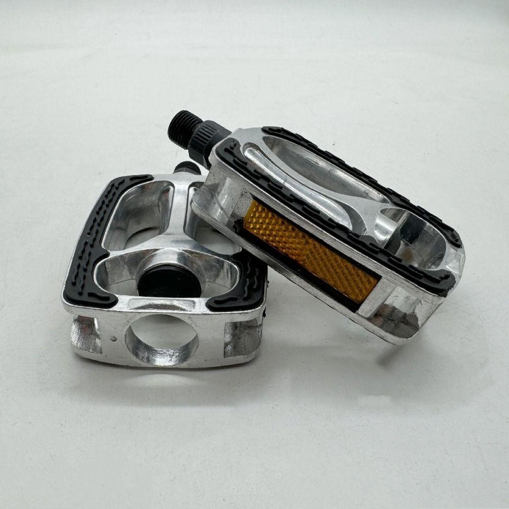 Retro Aluminum Alloy Bicycle Pedals Safety Reflective Strips Bike Pedals Durable Non-Slip Road Bike Pedals Outdoor Sports