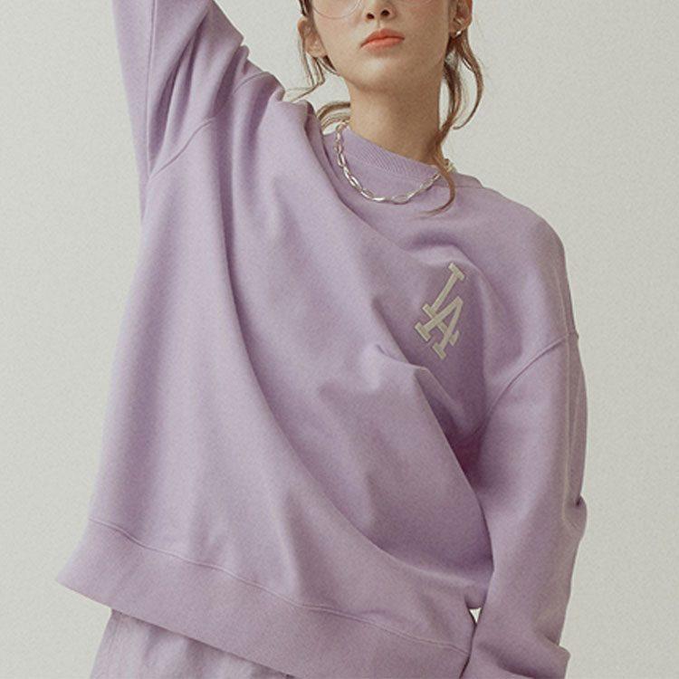 MLB Old Flower Sweatshirts Unisex Purple Crew Neck Moderate Regular 31MTM2111-07V