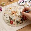 Holiday Window Hanging Decor Christmas Faux Pearl Painting Suncatcher Kit, 3D Nativity/Santa Claus/Bird/Tree Creative Handcrafts Beads Art Craft,