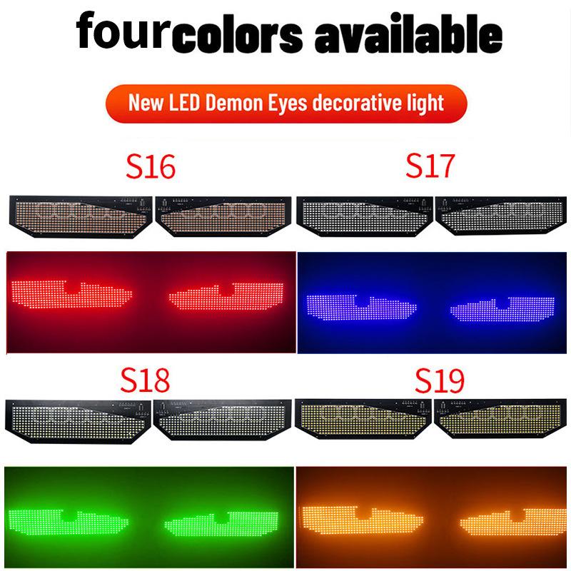 2PCS Devil Eyes Light Car Window Flexible LED Display Screen Matrix Pixel Panel Demon Dynamic Eye Light For Car Truck Windshield