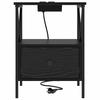 Nightstand Black Oak Effect 41.5 X 40.5 X 55 Cm