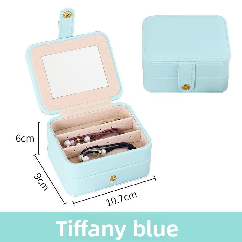 Children Jewelry Box With Mirror Multi Layer Travel Organizer For Earrings And Necklaces