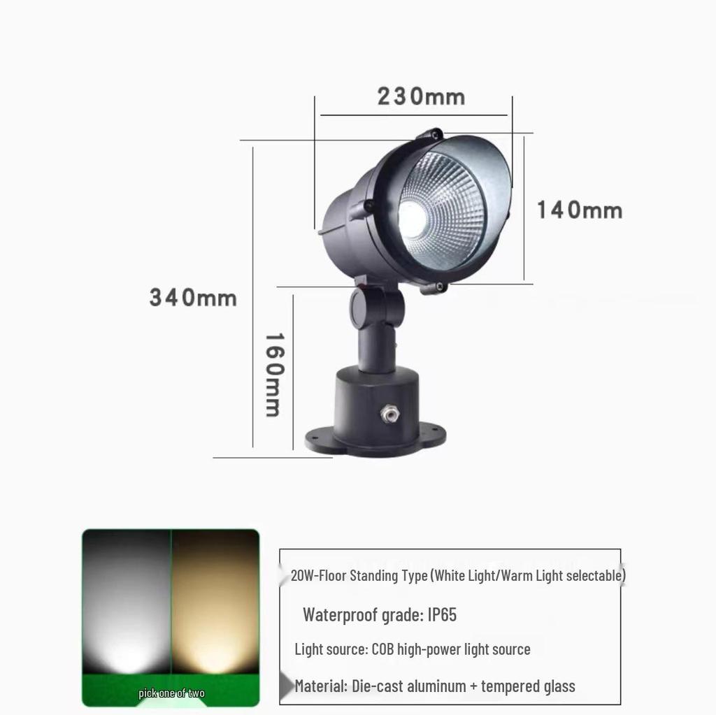 Waterproof Outdoor Landscape Spotlight for Gardens and Lawns
