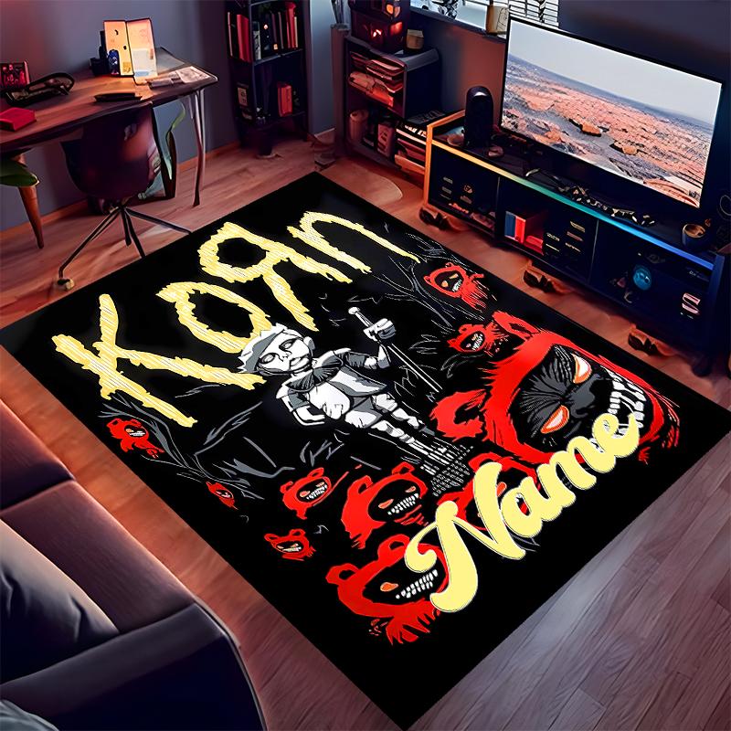 Custom personalization Korn rock band Print Area Rug - Soft, Washable Non-Slip Indoor Mat,Living Room,Home&Office Decorative Rug