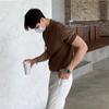 Summer Men's Clothing Retro Knit Lapel Striped Polo Shirt Solid Color Short Sleeve Fashion Light Luxury Popular Knitwear
