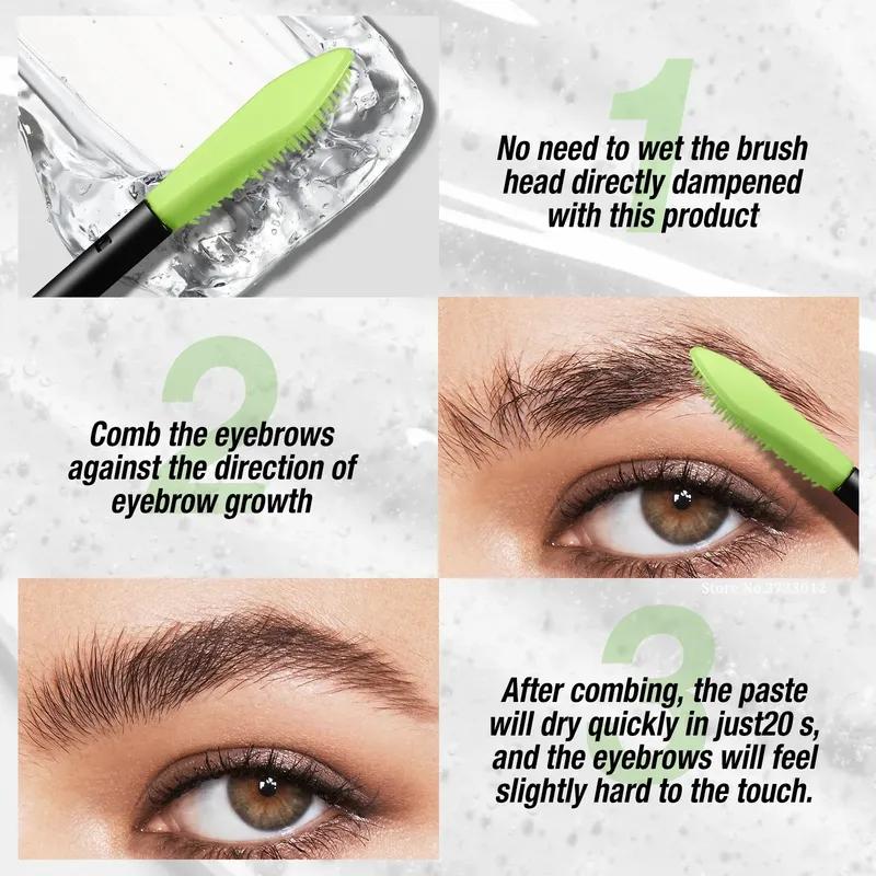 Eyebrow Styling Liquid Waterproof Transparent Eyebrow Eyelash Fixed Gel With Brush Comb Long Lasting Eyebrow Shaping Styling Gel