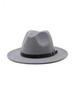 Women's Retro Panama Jazz Fedora with Leather Buckle for Autumn and Winter