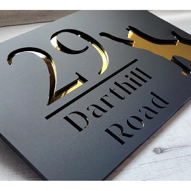 Personalised Wall Address House Number Acrylic Pet Plaques Outdoor Family Name Address Cat/Dog Door Sign White/Black