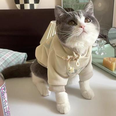 Pet Clothes Foreign Style Spring and Autumn Clothing Pet Dog Dog Cat Blue Cat Puppet Foreign Style Clothes Cute Thin Velvet Cat