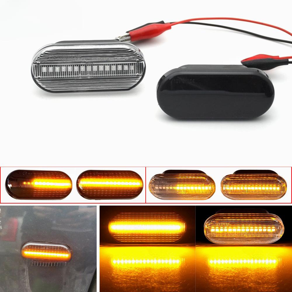 2pcs Dynamic Led Turn Signals Side Marker Light Lamp for VW Volkswagen Bora Golf 3/4 Passat 3B Polo 6N Sharan Vento T5 SEAT