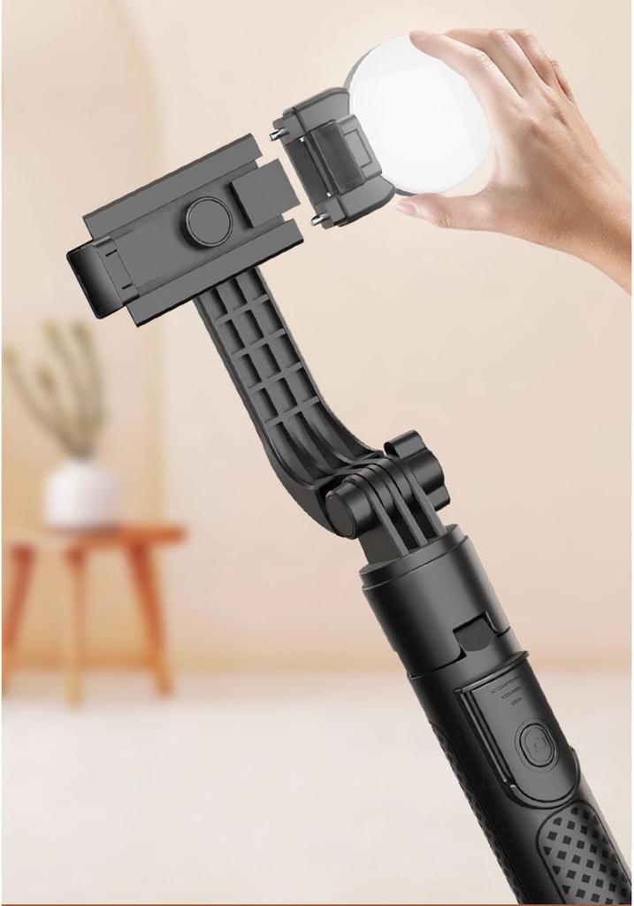 1M Extendable Selfie Stick with Fill Light & Live Streaming Bracket
