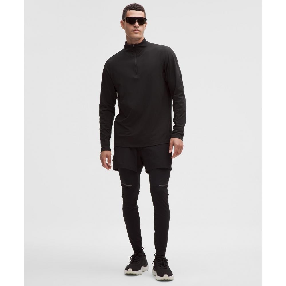 Lullulemon Rulu Fleece Half-Zip Long Sleeve Shirt Blk