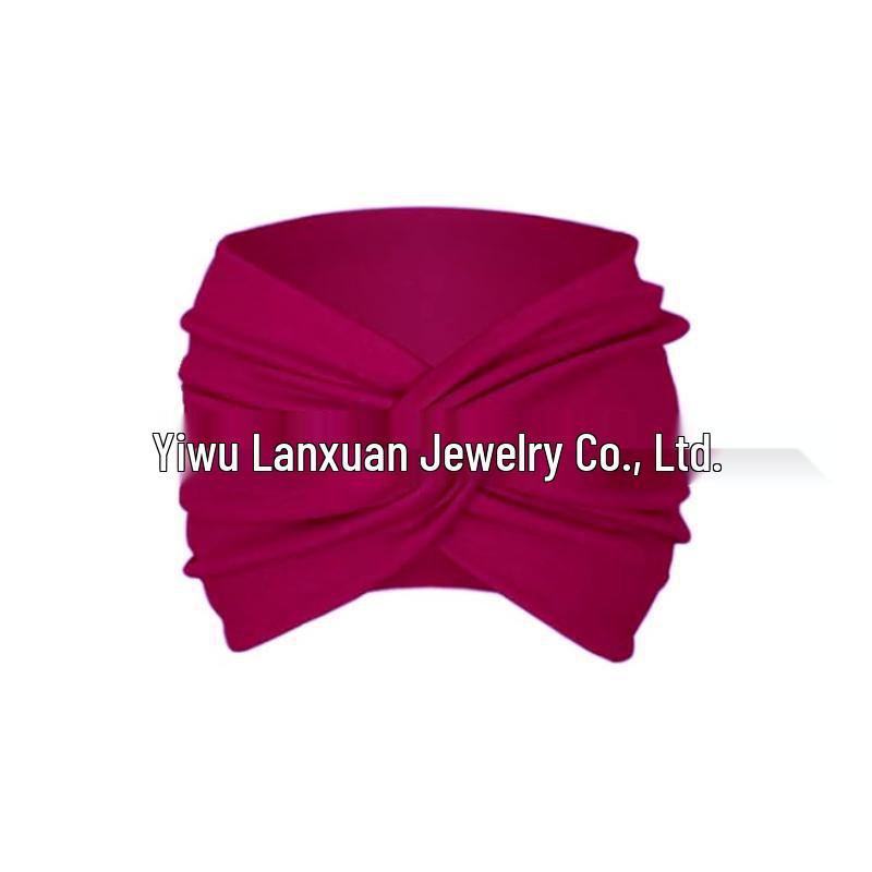 

Очень широкая женская хлопковая повязка на голову - Дизайн крест-накрест для спорта, йоги и впитывания пота