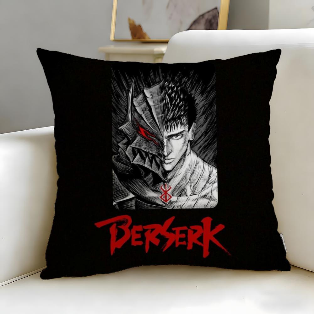 classic anime Berserk Cushion Cover Soft  EasyWash Pillow Case  Versatile for Couch Bed Travel and Office