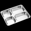 304 Stainless Steel Divided Lunch Tray with Lid