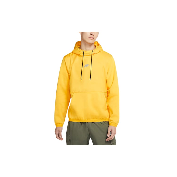 Nike Sweatshirts Men's Yellow Hooded Moderate Regular CU4102-743