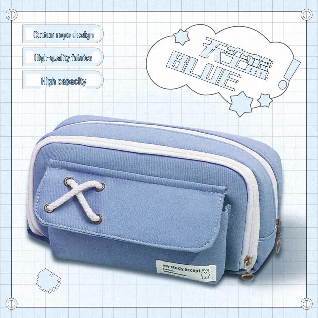 Pencil Case for Girls - Stylish, Soft, Large Capacity, Dirt-Resistant, Multifunctional Oxford Stationery Bag