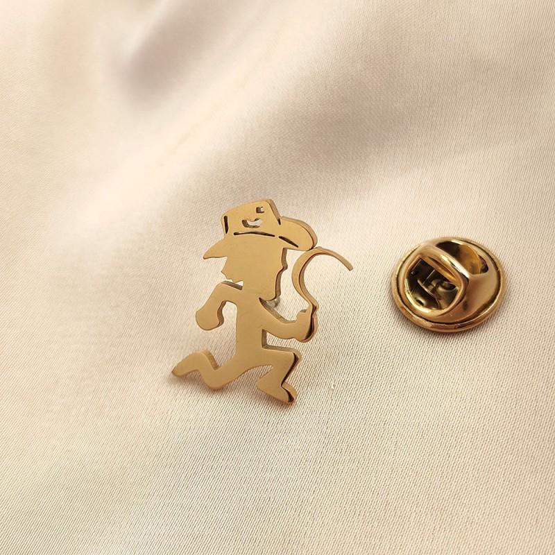 

Hot Selling Pirate Thief Brooch Cufflinks Creative Personality Unique Stainless Steel Not Easy To Fade Clothing Accessories 14k