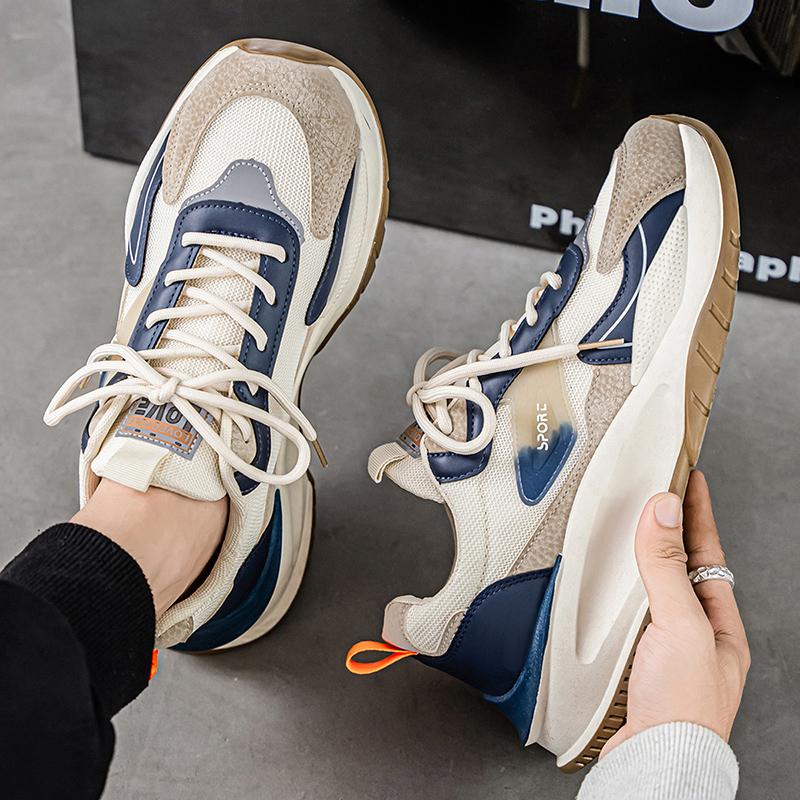 New Fashion Men 's Four Seasons Comfortable Thick Sole Shoes Students BoysTrending Soft Sole Breathable Casual Running Sneakers