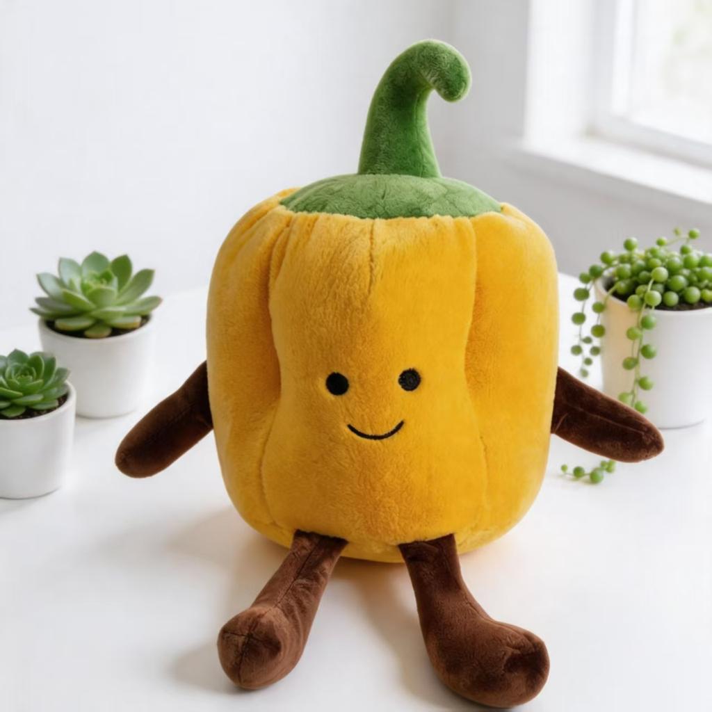 35cm Cute Mushroom Vegetable Plush Toy,Soft Carrot Broccoli Onion Corn Pumpkin Stuffed Pillow,Kawaii Plant Dolls Gifts for Kids