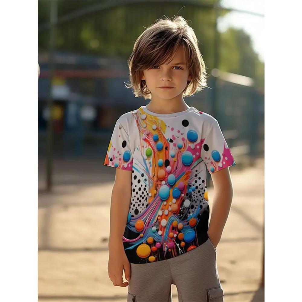 

Простая 3D-печать в стиле ретро с изображением животных, футболка для детей, одежда для мальчиков, повседневная детская одежда с коротким рукавом, модная футболка для мальчиков 160CM