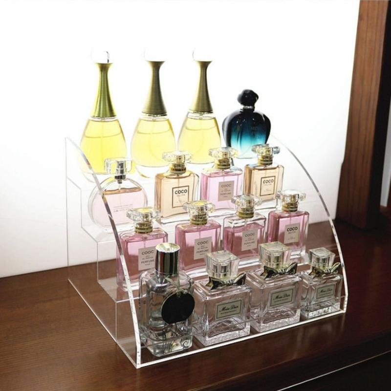 Cosmetics Storage Rack Acrylic Display Stand Dressing Table Multi Layer Organizational Shelves Desktop Ladder Type Showcase Box