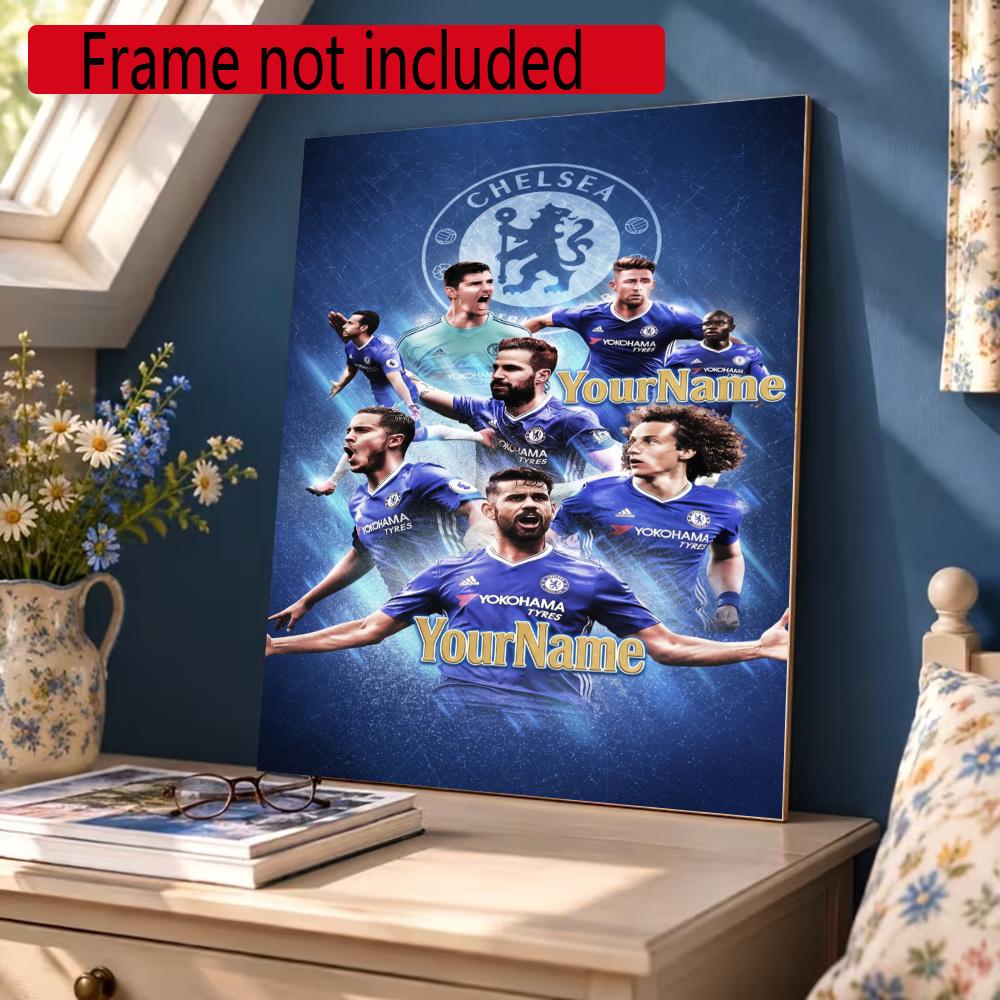 Chelsea Fc Customize Your Name Diamond Painting Round Diamond Diy Frameless Holiday Artwork Suitable For Home Office Wall Decoration