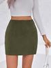 Women's Corduroy High-Waisted A-line Pencil Mini Skirt - Autumn Casual Style