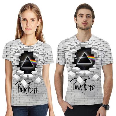 Europa ir JAV Pink Floyd 3D skaitmeninis spausdinimas trumpomis rankovėmis laisvi marškinėliai